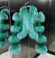 Luxury Fox Fur Cropped Coat