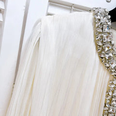 Luxe Pleated Feather Midi Dress