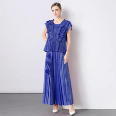 Japanese Plissé 2-Piece Skirt Set