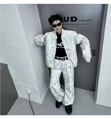 Men's Trendy 2-Piece Streetwear White Denim Set