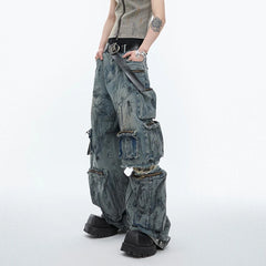 Men's Signature Vintage Distressed Cargo Jeans