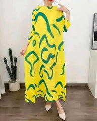 Luxury Plisse Kaftan Dress
