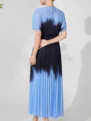 Gradient Pleated Plissé Dress
