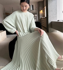 Luxury Flowy Plisse Skirt Set