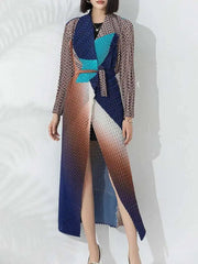 Luxe Japanese Pleated Long Coat