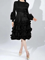 Luxury Plissé Pleated Cocktail Dress