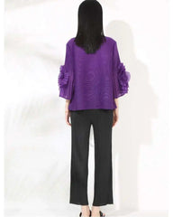 Floral Plissé Elegant Top
