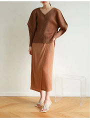 Casual Elegance Plissé Cardigan