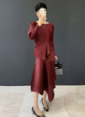 Luxury Pleated Skirt & Blouse Set