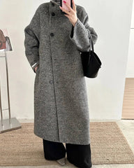 Luxury Wool-Blend Tie Belt Overcoat