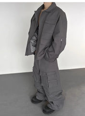 Men's Luxury Streetwear Baggy Cargo Jacket