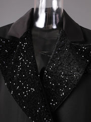 Velvet Sequin Boyfriend Blazer