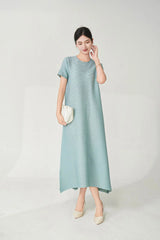Couture Plissé Japanese Midi Dress