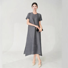 Couture Plissé Japanese Midi Dress