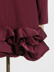Elegant Ruffle Hem Blazer Dress