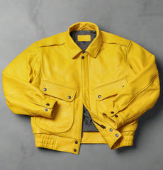 Men's Faux Leather Bomber Jacket