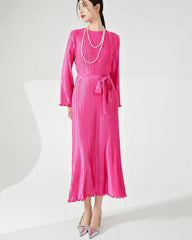 Elegant Metallic Pleated Dress