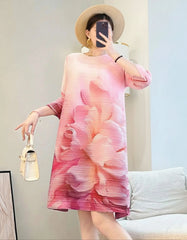 Luxury Pleats Floral Tunic Top