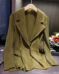 Thick Pleated Draped Cardigan