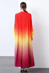 Maxi Bubble Sleeve Pleats Dress