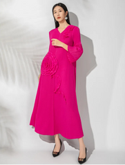 Elegant Plissé Floral Dress