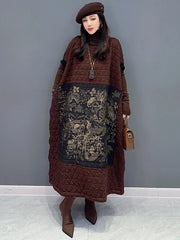 HEYFANCYSTYLE Brown Thick Puffer Dress