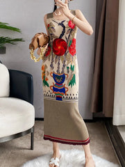 Luxury Pleated Sleeveless Dress