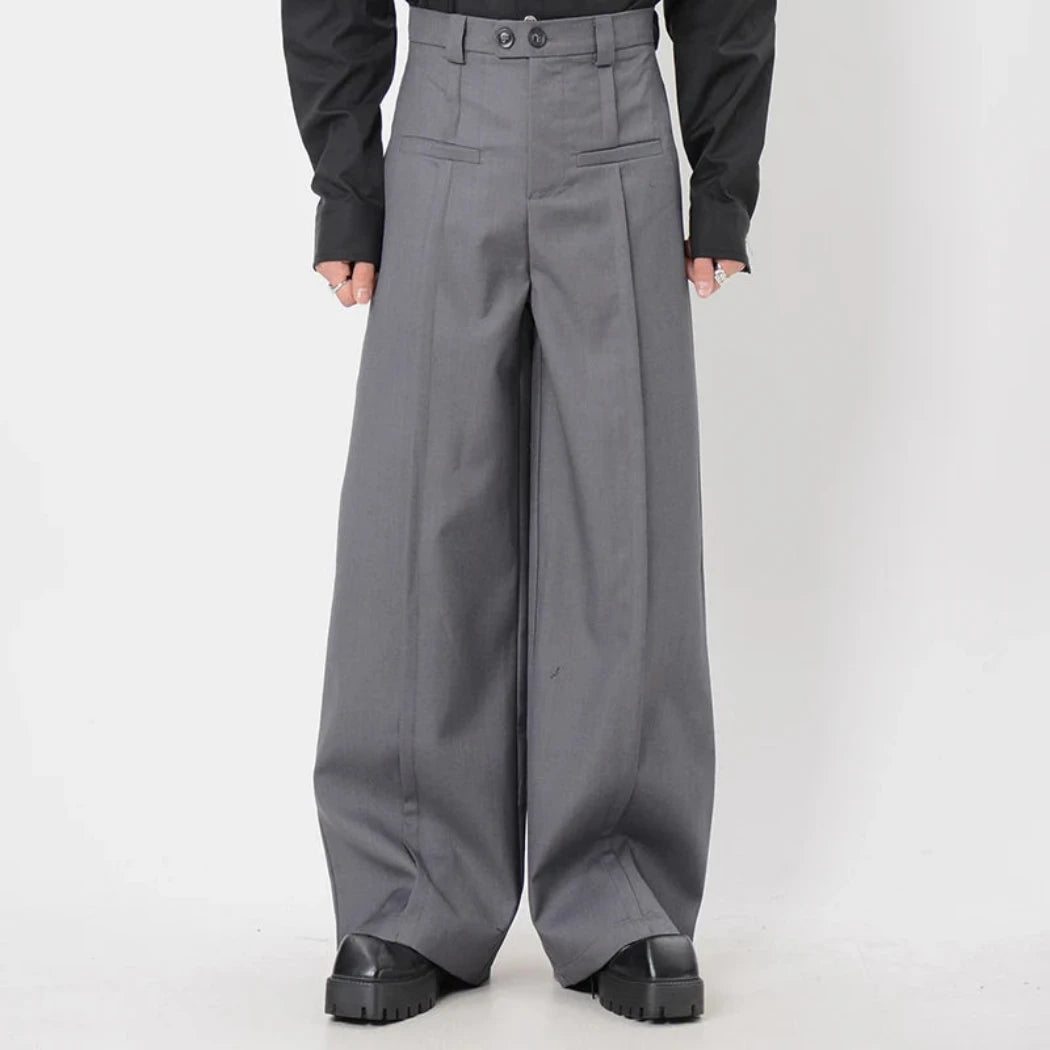 Luxury Men's Pleated Baggy Trousers