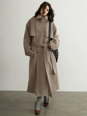 Luxury Wool-Blend Longline Coat