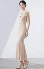 Pleated Crepe De Chine Dress