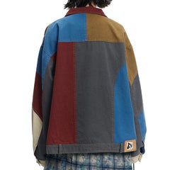 Women's Bold Denim Colorblock Oversized Jacket