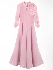 Luxury Pleat Floral Formal Dress