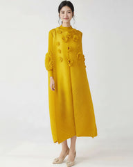 Couture Plisse 3D Floral Dress
