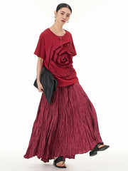 Luxe Ruffle Floral Appliqué Tee