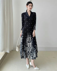 Luxury Plissé  3/4 Sleeve Dress