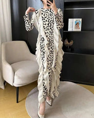 Luxury Leopard Plissé Dress