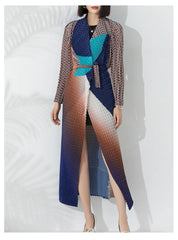 Couture Truly Pleated Long Cardigan Coat