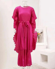 Elegant Ruffled Pleats Dress