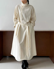 Luxe Cotton Blend Belted Dress