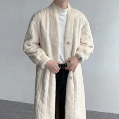 Men's Faux Fur Long Cardigan Coat | Cozy Luxury