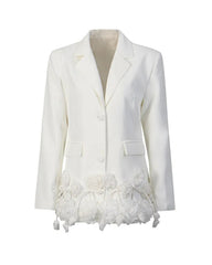 3D Floral Appliqué Blazer