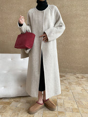 Women's Wool Blend Coat with Detachable Scarf