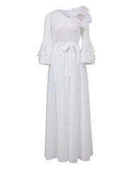 Luxurious Floral Pleats Dress