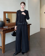 Luxury Stretchy Plissé Pant Suit