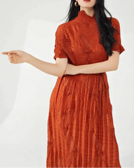Elegant Pleated Kaftan Dress