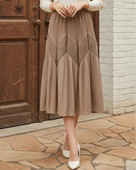 Geometric Pleated Midi Skirt