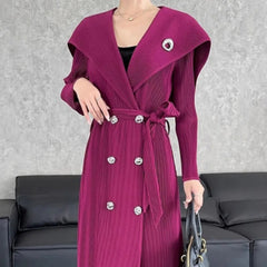 Luxury Pleated Trench Coat