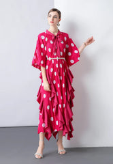 Everyday Plissé Polka Dot Dress