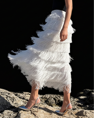 Luxury Fringe Maxi Skirt