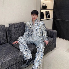 Men's Luxury Sequin Jacket & Pants 2-Piece Suit Set